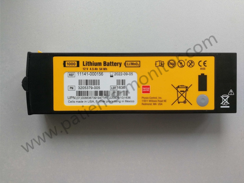 Batterie au lithium non rechargeable de Lifepak LP1000 d'équipement de défibrillateur d'hôpital 12V 4.5Ah 54Wh pour les dispositifs médicaux