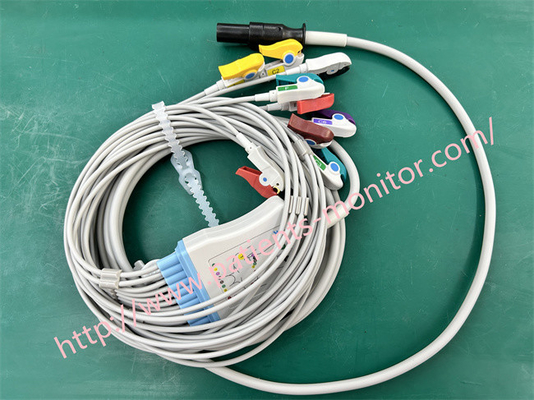 IEC câble patient 10 câbles de câbles pour le mortier Q-Stress 60-00186-01 Compatible avec 10 câbles de plomb ECG